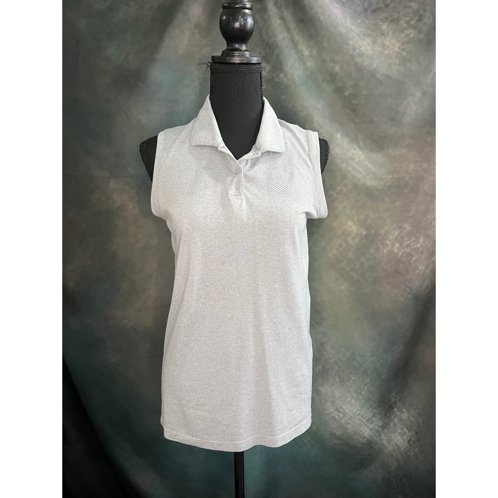 Slazenger Sleeveless Golf Polo Women's Med Gray Athletic Tennis‎ Performance Top